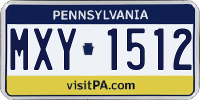 PA license plate MXY1512