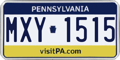 PA license plate MXY1515
