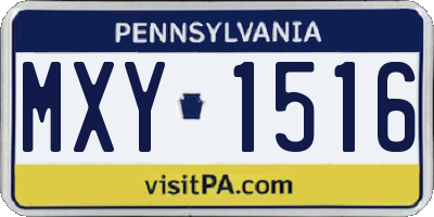 PA license plate MXY1516