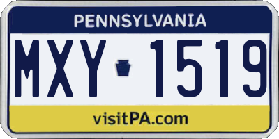 PA license plate MXY1519