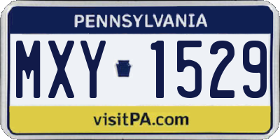 PA license plate MXY1529