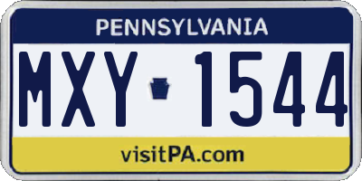 PA license plate MXY1544