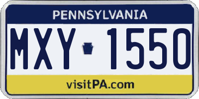 PA license plate MXY1550