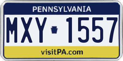 PA license plate MXY1557