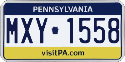 PA license plate MXY1558