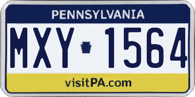 PA license plate MXY1564
