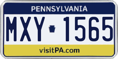 PA license plate MXY1565