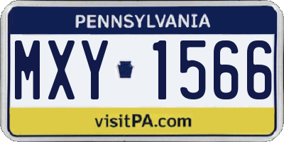 PA license plate MXY1566