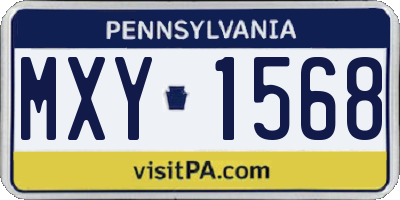 PA license plate MXY1568