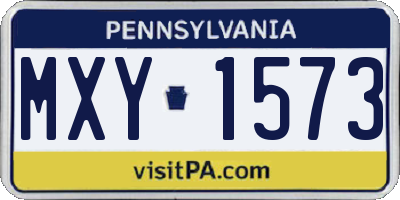 PA license plate MXY1573