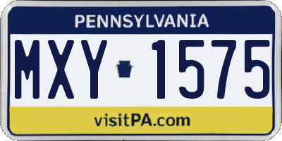 PA license plate MXY1575