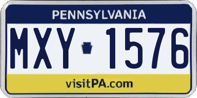 PA license plate MXY1576