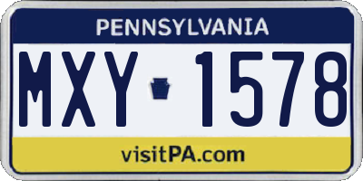 PA license plate MXY1578