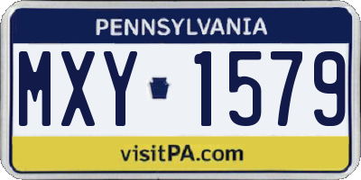 PA license plate MXY1579