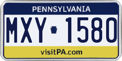 PA license plate MXY1580