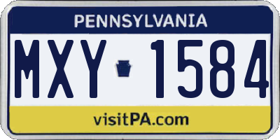 PA license plate MXY1584