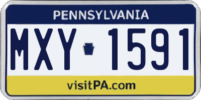 PA license plate MXY1591