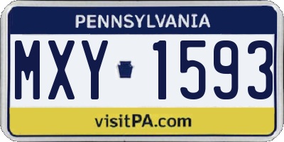 PA license plate MXY1593