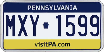 PA license plate MXY1599