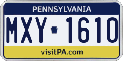 PA license plate MXY1610