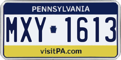PA license plate MXY1613