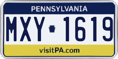 PA license plate MXY1619