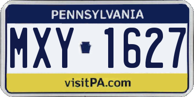 PA license plate MXY1627
