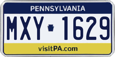 PA license plate MXY1629