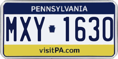 PA license plate MXY1630