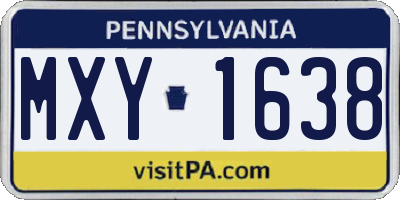 PA license plate MXY1638