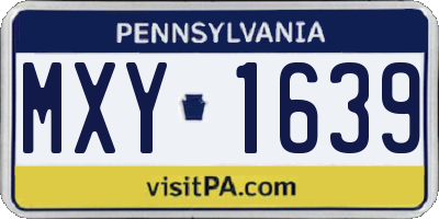 PA license plate MXY1639