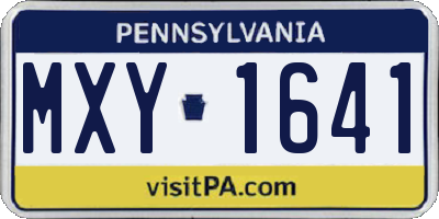 PA license plate MXY1641