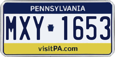 PA license plate MXY1653