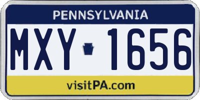PA license plate MXY1656