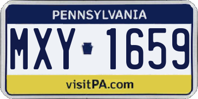 PA license plate MXY1659