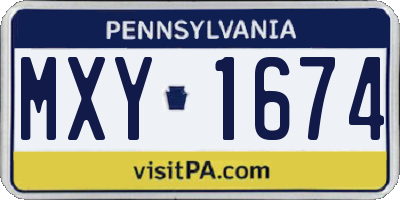 PA license plate MXY1674