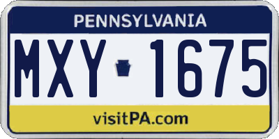 PA license plate MXY1675