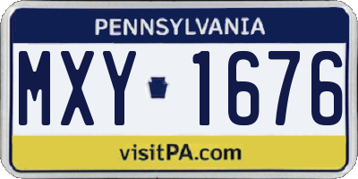 PA license plate MXY1676
