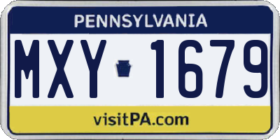 PA license plate MXY1679