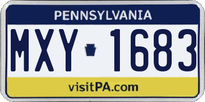 PA license plate MXY1683