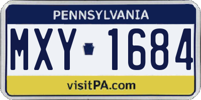 PA license plate MXY1684