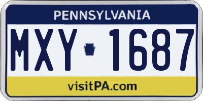 PA license plate MXY1687