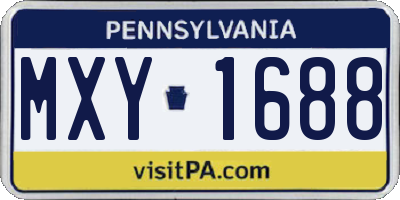 PA license plate MXY1688