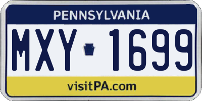 PA license plate MXY1699