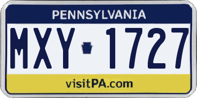 PA license plate MXY1727