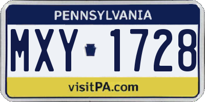 PA license plate MXY1728