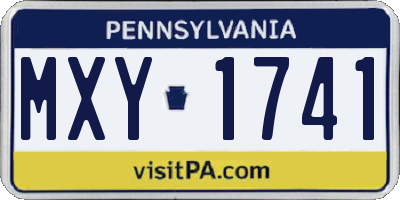 PA license plate MXY1741