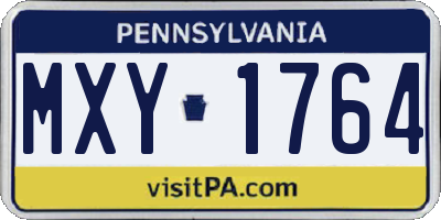 PA license plate MXY1764