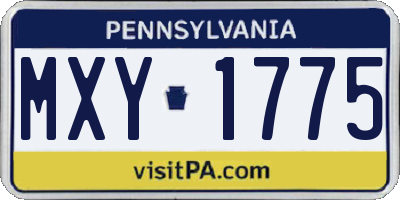 PA license plate MXY1775