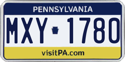 PA license plate MXY1780